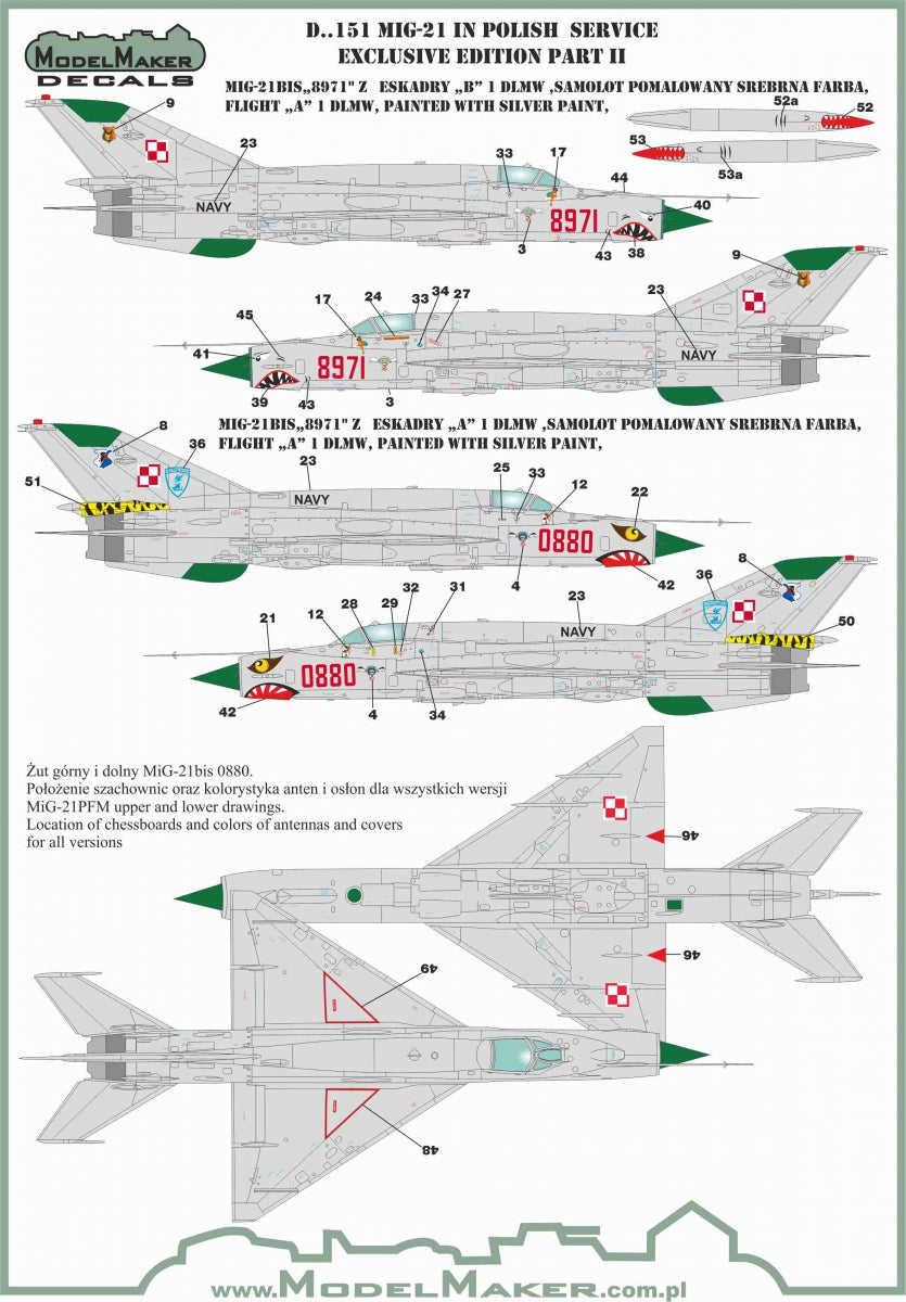 Model Maker D72151 1:72 MiG-21 Polish Service Edition Part II