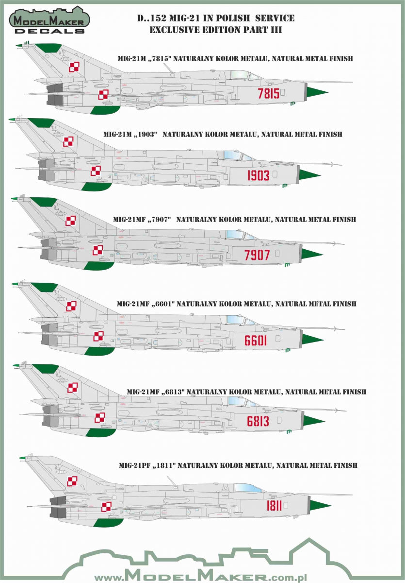 Model Maker D72152 1:72 MiG-21 Polish Service Edition Part III