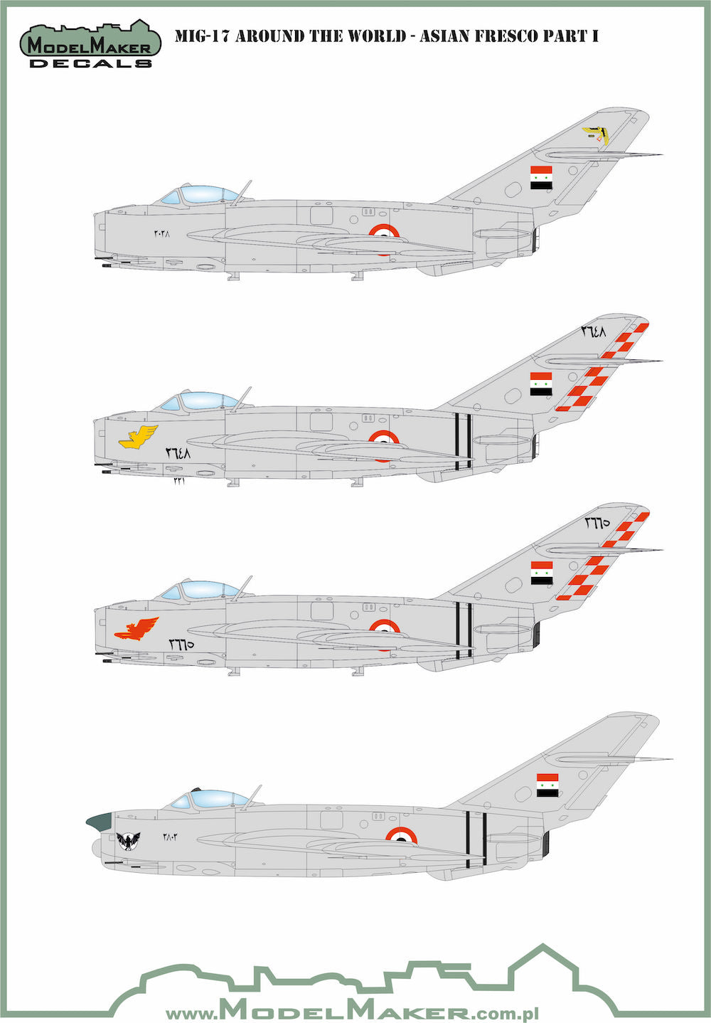 Model Maker Decals D72155 1:72 Mikoyan MiG-17F/MiG-17PF AROUND THE WORLD