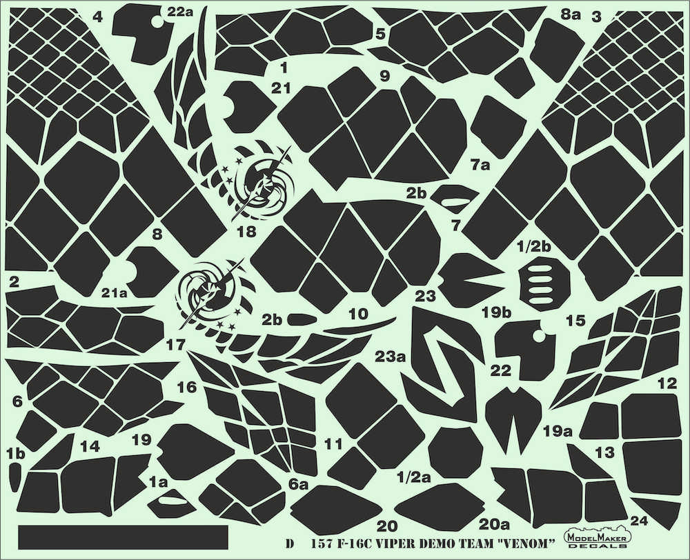 Model Maker D72157 1:72 F-16C Viper Demo Team VENOM Decals