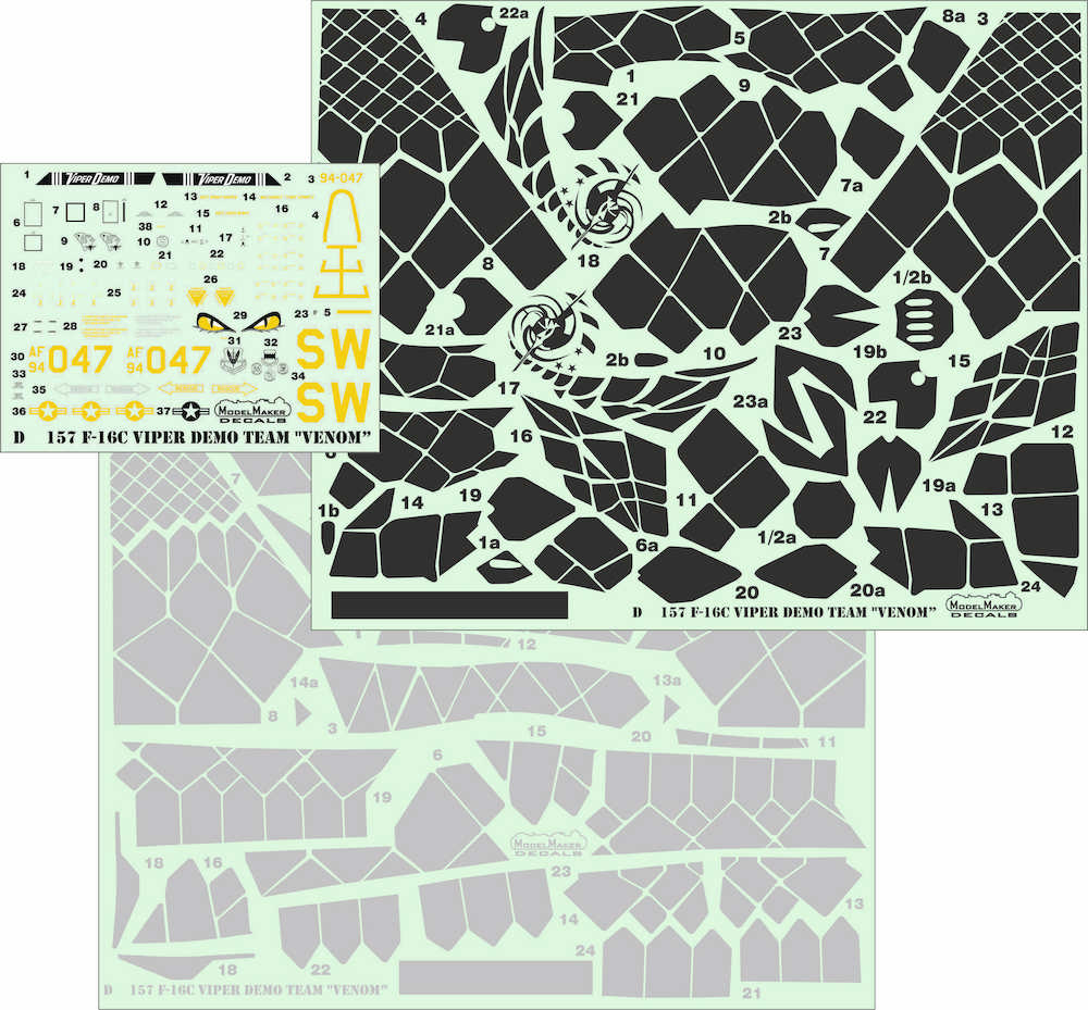 Model Maker D72157 1:72 F-16C Viper Demo Team VENOM Decals