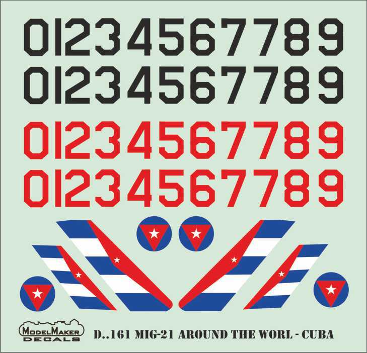 Model Maker Decals D72161 1:72 Mikoyan MiG-21 Around The World Cuba