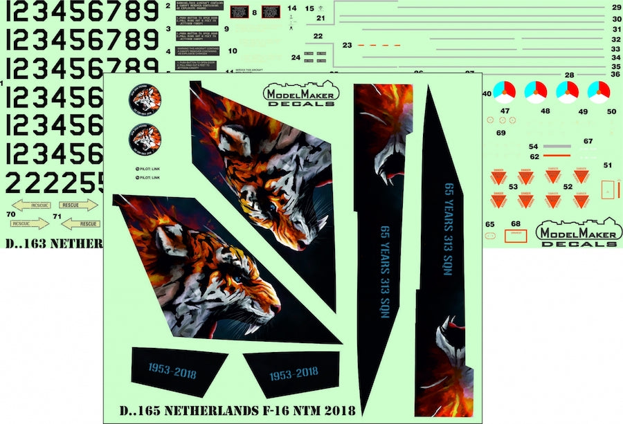Model Maker Decals D72165 1:72 Netherlands F-16 NTM 2018