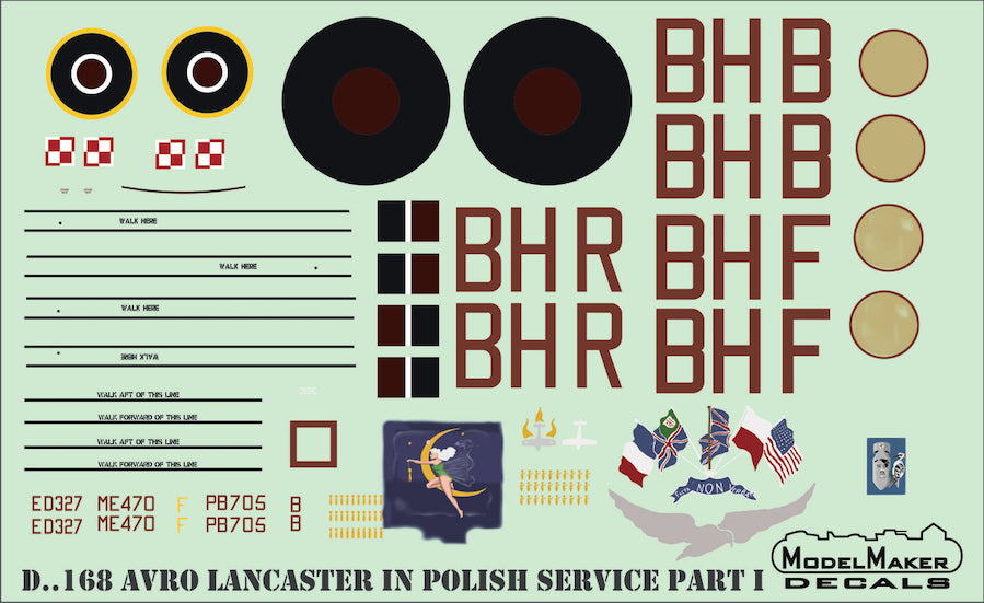 Model Maker Decals D72168 1:72 Avro Lancaster in Polish service part I