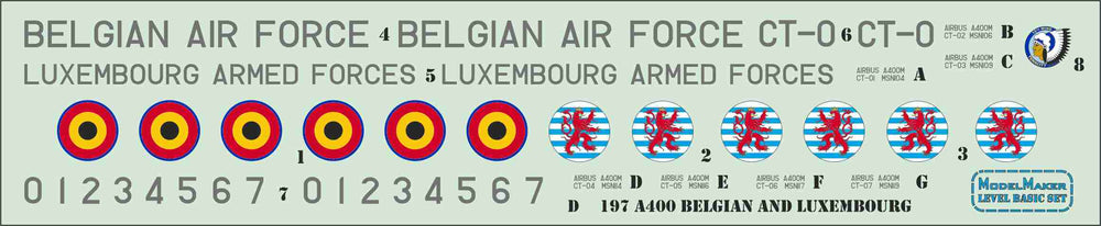 Model Maker Decals D72197 1:72 Airbus A400M Belgian and Luxemburg