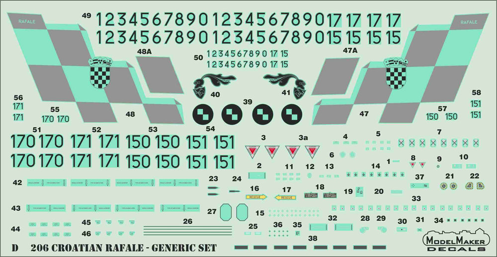 Model Maker Decals D72206 1:72 Croatian Dassault Rafale