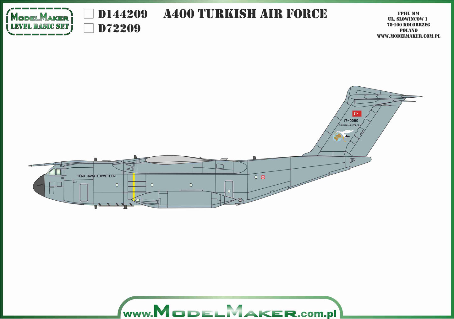Model Maker Decals D72209 1:72 Airbus A400M Turkish Air Force