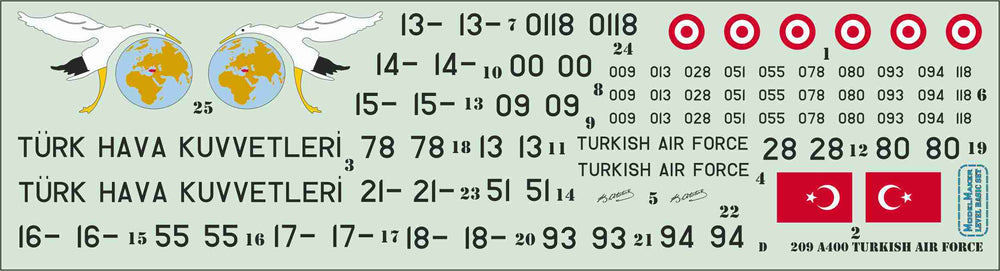 Model Maker Decals D72209 1:72 Airbus A400M Turkish Air Force