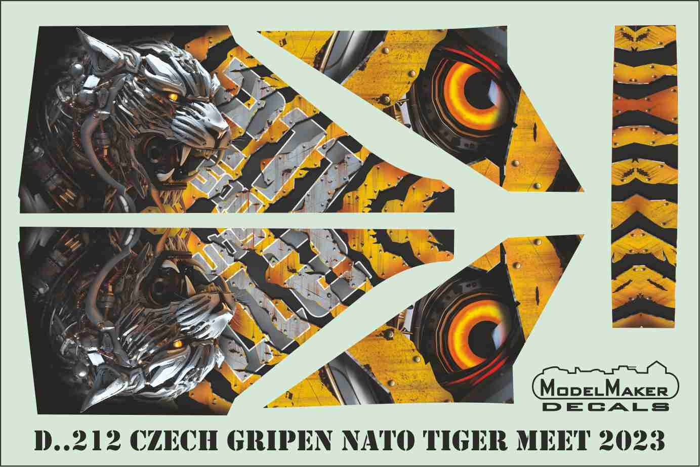 Model Maker Decals D72212 1:72 Czech Saab JAS 39 Gripen NATO Tiger Meet 2023