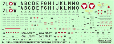 Model Maker Decals D72213 1:72 Austrian Eurofighter Typhoon generic set