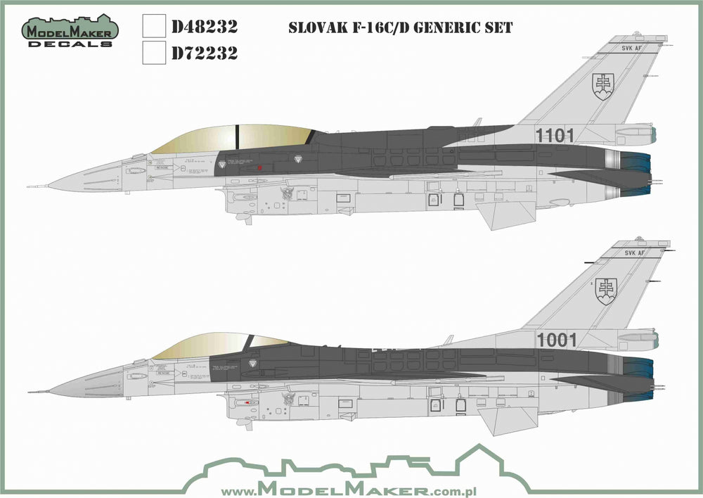 Model Maker D72232 1:72 Slovak F-16C/F-16D Fighting Falcon Generic