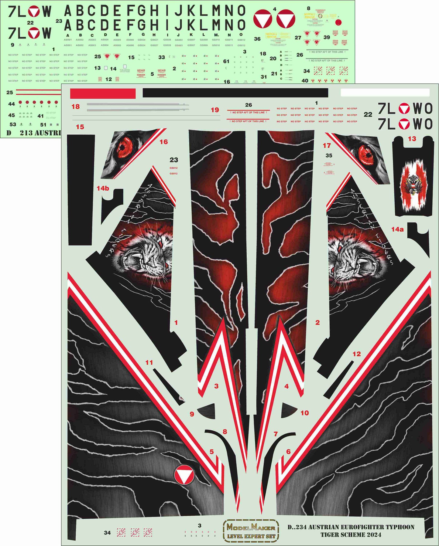 Model Maker Decals D72234 1:72 Austrian Eurofighter Typhoon Tiger scheme 2024 2