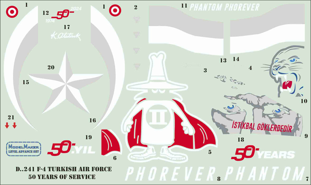 Model Maker D72241 1:72 Turkish F-4E Phantom 50 Years Service