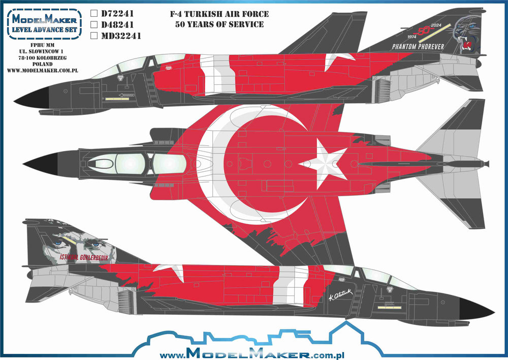 Model Maker D72241 1:72 Turkish F-4E Phantom 50 Years Service