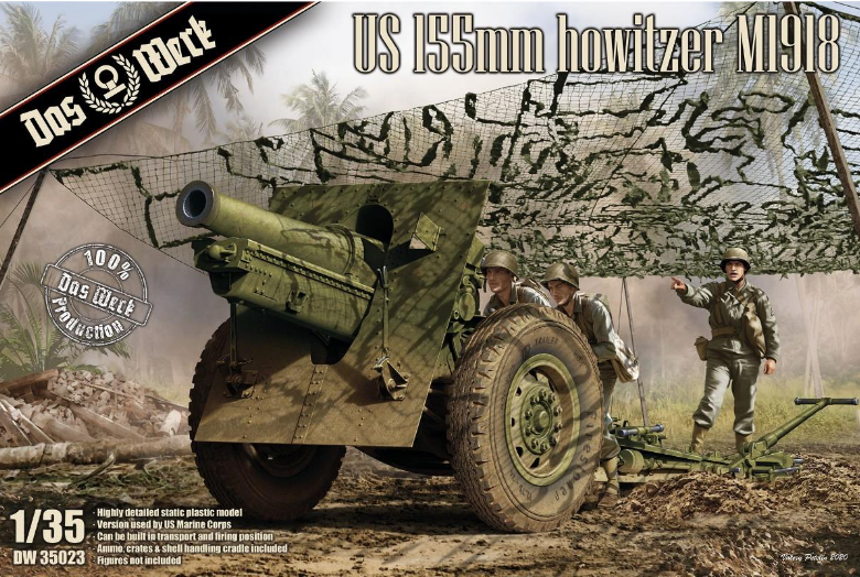 Das Werk DASDW35023 1:35 US 155 mm M1918 Howitzer