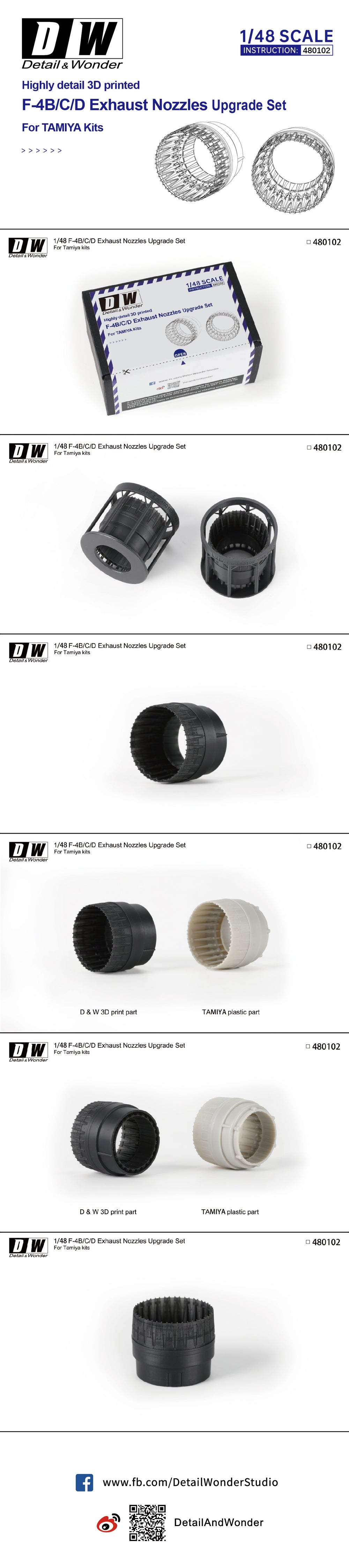 Detail & Wonder DAW480102 1:48 McDonnell F-4B Phantom Exhaust Nozzles