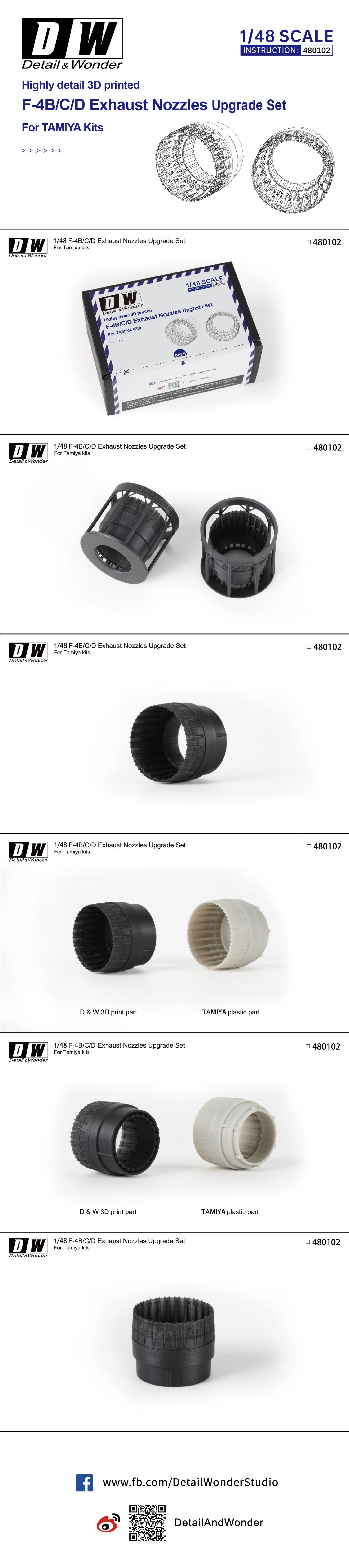 Detail & Wonder DAW480102 1:48 McDonnell F-4B Phantom Exhaust Nozzles