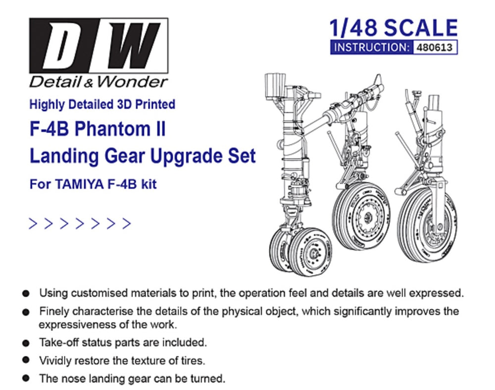 Detail & Wonder DAW480613 1:48 F-4B Phantom II Landing Gear Upgrade Set
