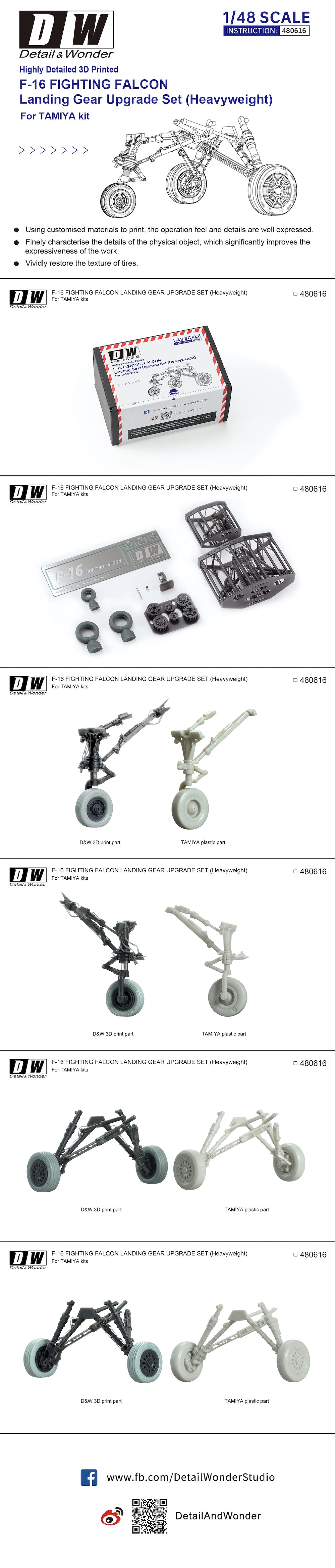Detail & Wonder DAW480616 1:48 Lockheed-Martin F-16C/F-16CJ landing gear