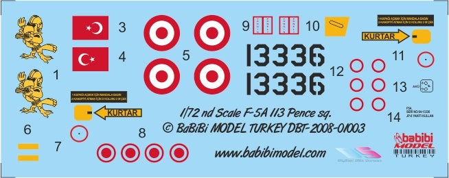Babibi Models DBT-01003 1:72 Northrop F-5A TALON SQ