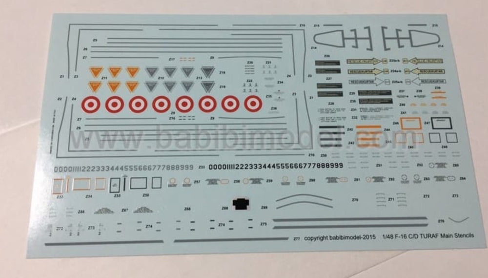 Babibi DBT-01083 1:32 F-16C/D 152 Akincifild Sqn Decals