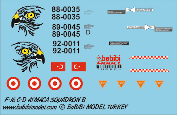 Babibi DBT-01088 1:48 F-16C/D 182 Atmaca Sqn 2007-09