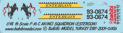 Babibi DBT-01106 1:48 F-16C/D 152 Akingifi Sqn Decals