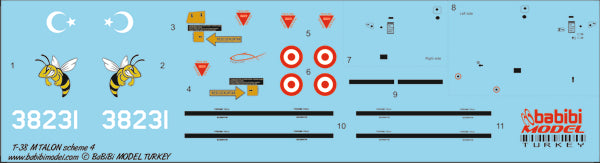 Babibi Models DBT-01198 1:72 T-38M Talon Training Jet New Sch Decal Set