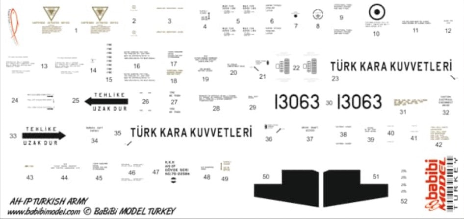 Babibi Models DBT-01207 1:72 Bell AH-1P COBRA TURKISH ARMY