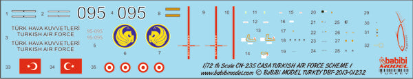 Babibi Models DBT-01232 1:72 CN-235 Casa Turaf Decal Set