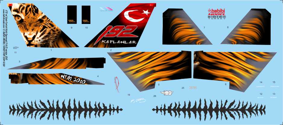 Babibi DBT-01261 1:72 F-16D Tigermeet 2010 Decal Set