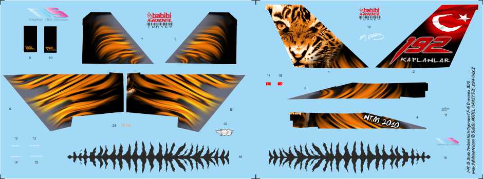 Babibi DBT-01261 1:72 F-16D Tigermeet 2010 Decal Set
