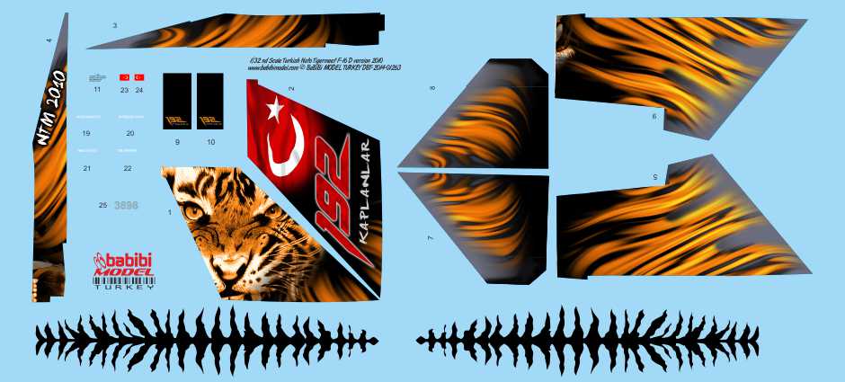 Babibi DBT-01261 1:72 F-16D Tigermeet 2010 Decal Set