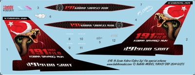 Babibi DBT-01274 1:72 F-16D Kobra Sqn Special Tail Decals