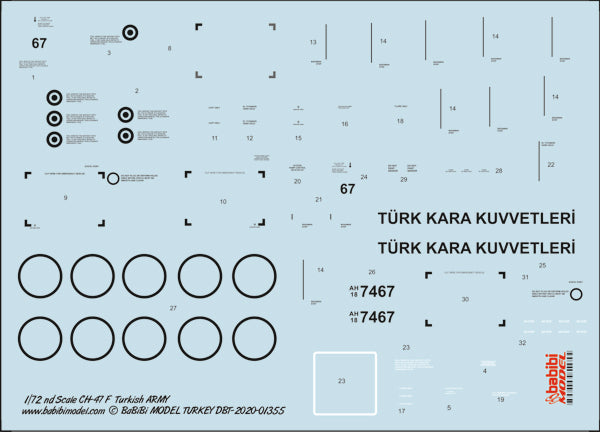 Babibi Models DBT-01355 1:72 CH-47F Turkish ARMY
