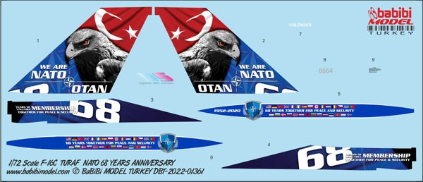Babibi DBT-01361 1:72 F-16C 68 Years NATO Anniversary Decals