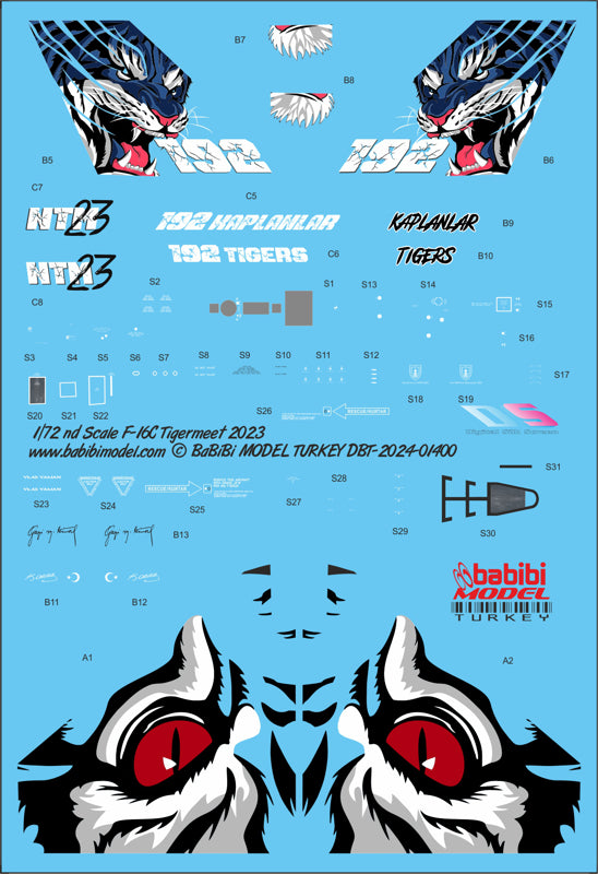 Babibi DBT-01400 1:72 F-16C NATO Tigermeet 2023 Decals