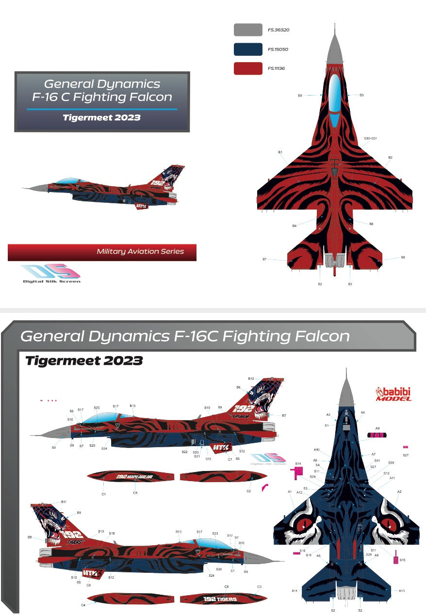 Babibi DBT-01400 1:72 F-16C NATO Tigermeet 2023 Decals