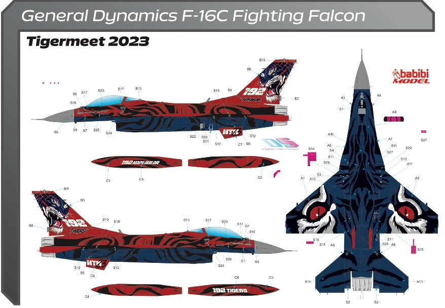 Babibi DBT-01400 1:72 F-16C NATO Tigermeet 2023 Decals