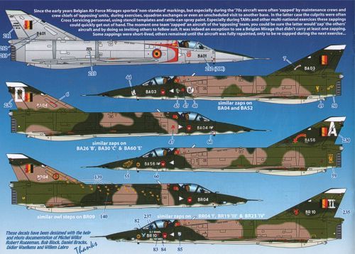 Daco DCD4866 1:48 Belgian Air Force Mirage 5 stencilling set