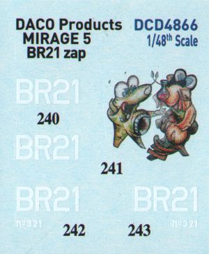Daco DCD4866 1:48 Belgian Air Force Mirage 5 stencilling set