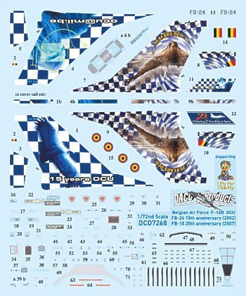 Daco DCD4868 F-16B MLU OCU Sqn Belgian AF Decals 1:48
