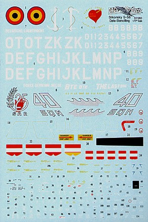 Daco Products DCD7263 1:72 Sikorsky S-58 stencilling