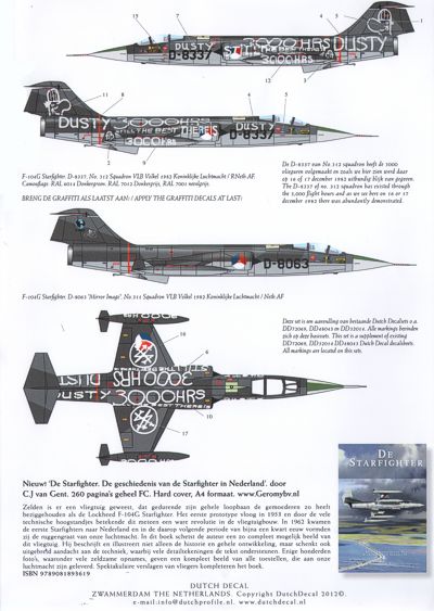 Dutch Decal DD32015 1:32 'Graffiti' Lockheed F-104G Starfighter KLu/RNethAF