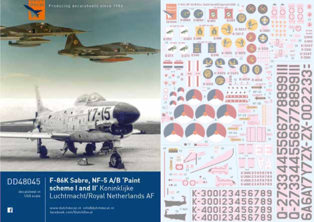 Dutch Decal DD48045 1:48 F-86K Sabre Dog & Northrop NF-5A/B