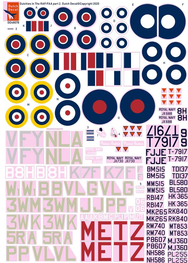 Dutch Decal DD48078 1:48 Dutchies In The RAF/FAA/Fleet Air Arm part 2.