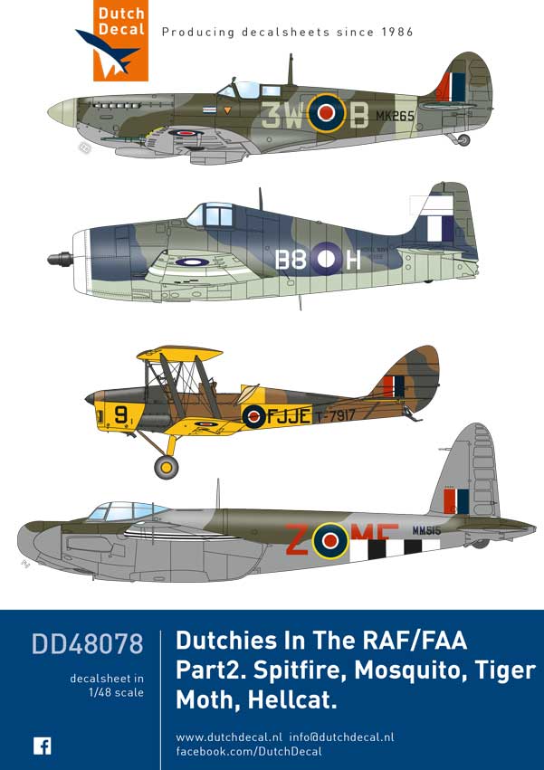 Dutch Decal DD48078 1:48 Dutchies In The RAF/FAA/Fleet Air Arm part 2.