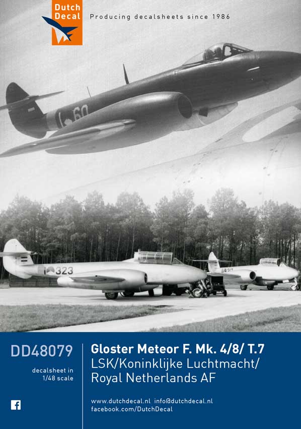 Dutch Decal DD48079 1:48 Gloster Meteor F.4/Mk.8/T.7 trainer KLu/MLD