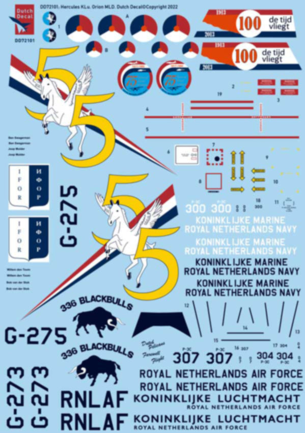 Dutch Decal DD72101 1:72 C-130 Hercules KLu 55 Year 334 Sqn