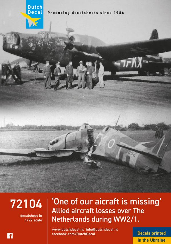 Dutch Decal DD72104 1:72 One of our aircraft is missing